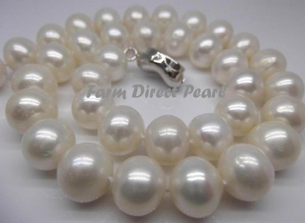fine pearls beaded necklaces jewelry natural 18quot inch choker genuine round 1011mm white pearl necklace8127324, Silver
