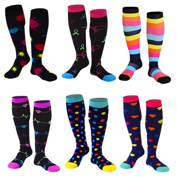 

New Compression Diabetes Varicose Veins Medical Nursing Blood Circulation Pregnancy Edema Outdoor Men Women Running Hiking Sports Socks, Lavender