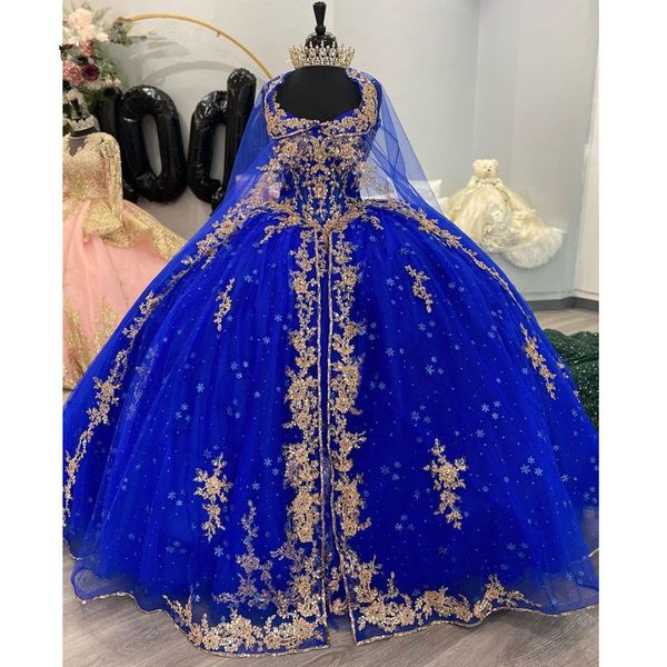 royal blue quinceanera dresses gold appliques lace flowers ball gown with cloak sweetheart corset for sweet 15 girls party, Blue;red
royal blue quinceanera dresses gold appliques lace flowers ball gown with cloak sweetheart corset for sweet 15 girls party, Blue;red