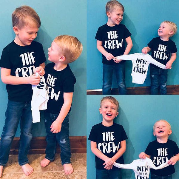 family matching outfits one piece of baby boy's sisters's home clothes baby brother's little brother's t-shirt newborn a, Blue
family matching outfits one piece of baby boy's sisters's home clothes baby brother's little brother's t-shirt newborn a, Blue