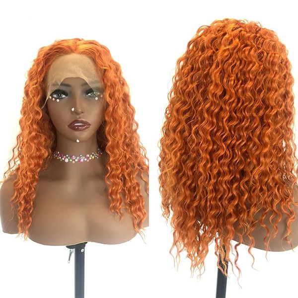 deep curly orange color synthetic lace front wig middle part heat resistant fiber hair cosplay wigs natural hairline, Black
deep curly orange color synthetic lace front wig middle part heat resistant fiber hair cosplay wigs natural hairline, Black