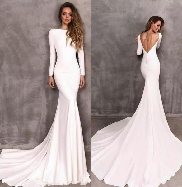 modest berta mermaid wedding dresses stretch satin long sleeves backless bridal gowns vestidos de novia simple wedding dress7425250, White
modest berta mermaid wedding dresses stretch satin long sleeves backless bridal gowns vestidos de novia simple wedding dress7425250, White