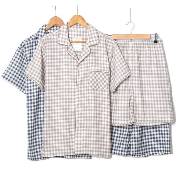 men's sleepwear summer cotton double gauze pajamas men's short-sleeved shorts suit men's pajamas lattice large size home serv, Black;brown
men's sleepwear summer cotton double gauze pajamas men's short-sleeved shorts suit men's pajamas lattice large size home serv, Black;brown