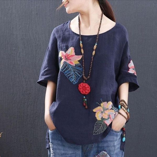 t-shirt 2022 spring summer tshirt retro embroidery loose o neck large size shortsleeved women's tee zen blouse traditional cloth, White
t-shirt 2022 spring summer tshirt retro embroidery loose o neck large size shortsleeved women's tee zen blouse traditional cloth, White