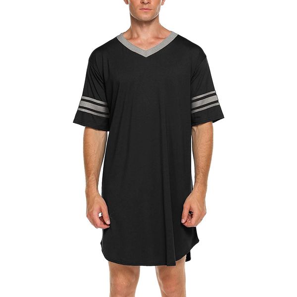 men's sleepwear men cotton nightshirt sleep short sleeve v-neck soft loose nightwear sleepwear casual homewear summer male nightdress, Black;brown
men's sleepwear men cotton nightshirt sleep short sleeve v-neck soft loose nightwear sleepwear casual homewear summer male nightdress, Black;brown
