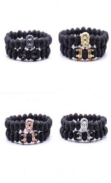 2 pcsset animal king lion head lava stone bracelet black natural stone crown couple braclet sets for men hand jewelry accessories1127791
2 pcsset animal king lion head lava stone bracelet black natural stone crown couple braclet sets for men hand jewelry accessories1127791