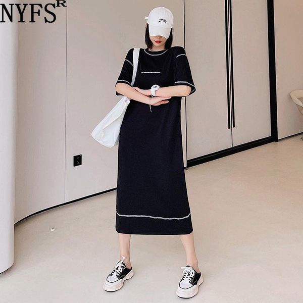 dresses nyfs 2023 summer korea new woman dress vestidos robe elbise loose cotton large size titch decoration long dresses, Black;gray
dresses nyfs 2023 summer korea new woman dress vestidos robe elbise loose cotton large size titch decoration long dresses, Black;gray