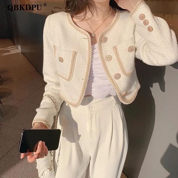fur elegant slim cropped tweed jacket women spring casual short coat korean fashion chaquetas vintage chic outerwear 2023 new, Black
fur elegant slim cropped tweed jacket women spring casual short coat korean fashion chaquetas vintage chic outerwear 2023 new, Black