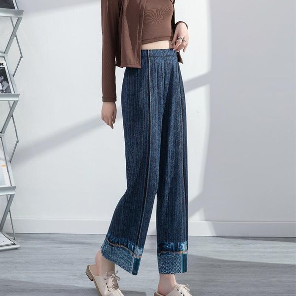 capris miyake pleated wide leg straight pleated jeans women elastic high waist solid color loose 2022 autumn female fashion trousers, Black;white
capris miyake pleated wide leg straight pleated jeans women elastic high waist solid color loose 2022 autumn female fashion trousers, Black;white