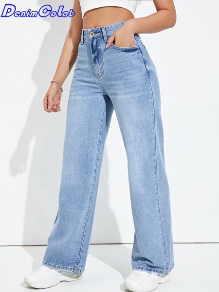 women's jeans denimcolab high waist light wash wide leg jeans woman loose casual cotton denim pants ladies non-stretch boyfriend jeans, Blue
women's jeans denimcolab high waist light wash wide leg jeans woman loose casual cotton denim pants ladies non-stretch boyfriend jeans, Blue