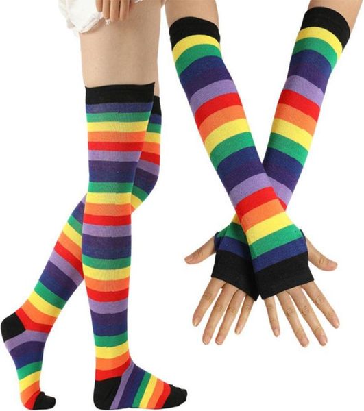 five fingers gloves womens rainbow stripes over knee thigh high socks arm warmer fingerless set fancy dress cosplay masquerade par6305753, Blue;gray
five fingers gloves womens rainbow stripes over knee thigh high socks arm warmer fingerless set fancy dress cosplay masquerade par6305753, Blue;gray
