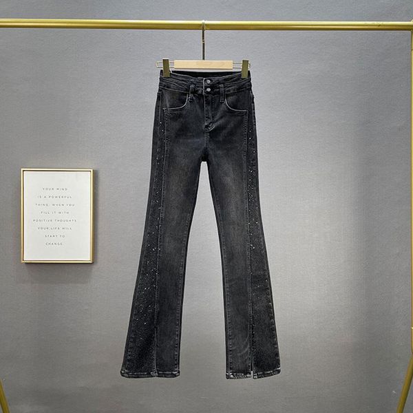 jeans autumn new ladies high waist slimming slit jeans women's beaded rhinestone flare trousers skinny elastic denim jeans pants, Blue
jeans autumn new ladies high waist slimming slit jeans women's beaded rhinestone flare trousers skinny elastic denim jeans pants, Blue