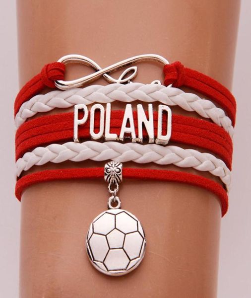 infinity love poland bracelets bangles soccerheart charm braided pu leather for women men bracelet jewelry drop 1364631, Golden;silver
infinity love poland bracelets bangles soccerheart charm braided pu leather for women men bracelet jewelry drop 1364631, Golden;silver