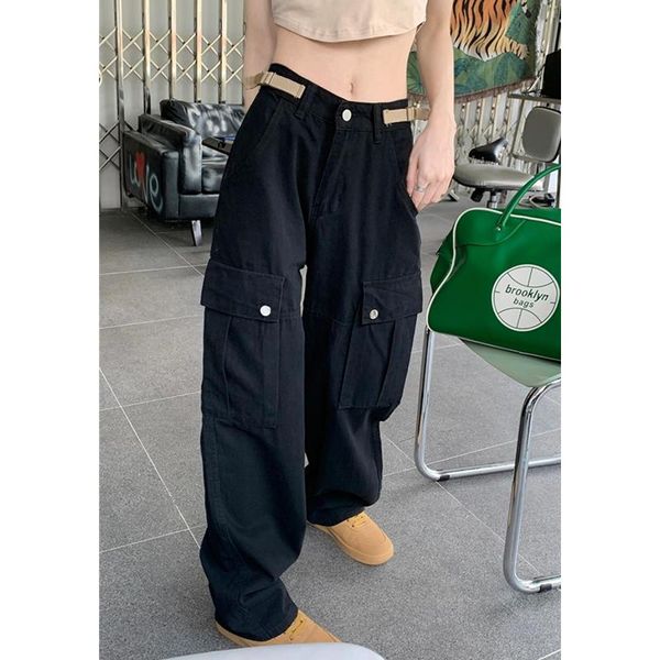 jeans women's cargo jeans pocket straight high waist vintage baggy wide leg pants casual high street denim trouser ladies summer, Blue
jeans women's cargo jeans pocket straight high waist vintage baggy wide leg pants casual high street denim trouser ladies summer, Blue