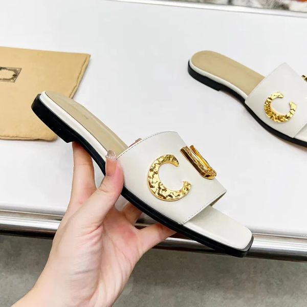 designer slippers women's summer flat sandals fashion beach brand shoes flip-flops leather brown black white plus 35-43
designer slippers women's summer flat sandals fashion beach brand shoes flip-flops leather brown black white plus 35-43
