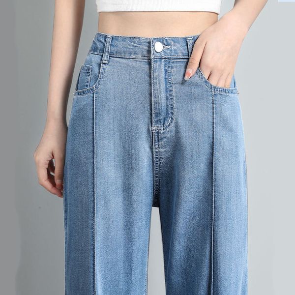 women's jeans korean soft jeans women summer ultra-thin high-waisted straight drape ice silk denim pants youth simple casual wide-leg t, Blue
women's jeans korean soft jeans women summer ultra-thin high-waisted straight drape ice silk denim pants youth simple casual wide-leg t, Blue