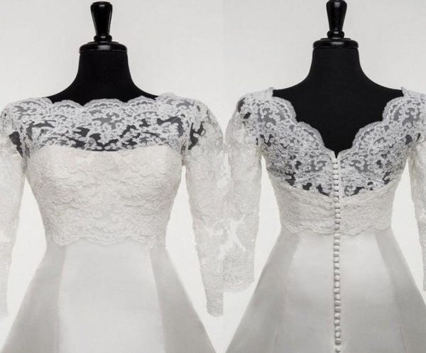 new white ivory appliques wedding jackets shrugs wraps lace bridal boleros vback buttons 34 sleeve custom made jacket4268422
new white ivory appliques wedding jackets shrugs wraps lace bridal boleros vback buttons 34 sleeve custom made jacket4268422