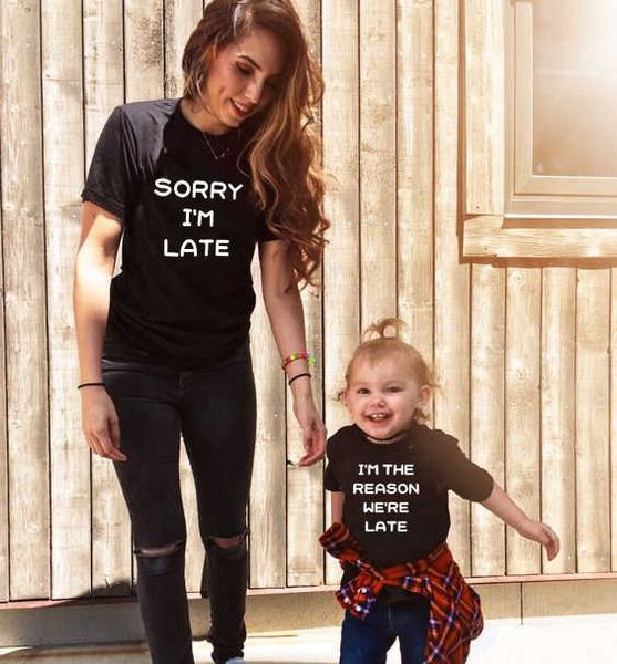 family matching outfits sorry i'm late. i'm the reason we're late. mom and daughter's clothes are casual and family matc, Blue
family matching outfits sorry i'm late. i'm the reason we're late. mom and daughter's clothes are casual and family matc, Blue
