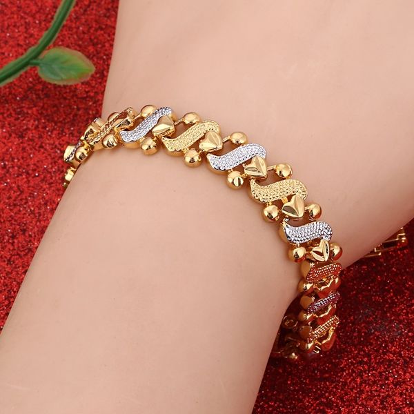 chain 24k vacuum plated luxury design gold color heart pattern cuff wide bracelet bangle 230519, Black
chain 24k vacuum plated luxury design gold color heart pattern cuff wide bracelet bangle 230519, Black