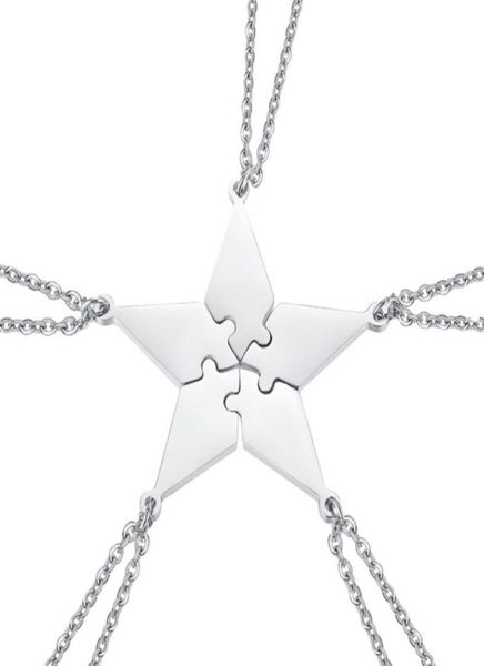 5pcs good family friendship necklace set fivepointed star puzzle neck pendant fashion creative jewelry accessories pe necklaces6171265, Silver
5pcs good family friendship necklace set fivepointed star puzzle neck pendant fashion creative jewelry accessories pe necklaces6171265, Silver
