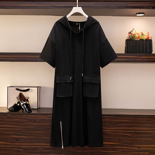 plus size dresses 150kg size women's bust 157 summer loose short-sleeved hooded zipper t-shirt dress black 6xl 7xl 8xl 9xl 10xl 230518
plus size dresses 150kg size women's bust 157 summer loose short-sleeved hooded zipper t-shirt dress black 6xl 7xl 8xl 9xl 10xl 230518