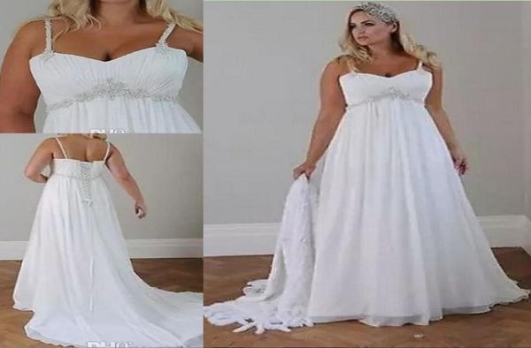 plus size casual beach wedding dresses spaghetti straps beaded chiffon floor length empire waist elegant bridal gownse3718129, White
plus size casual beach wedding dresses spaghetti straps beaded chiffon floor length empire waist elegant bridal gownse3718129, White
