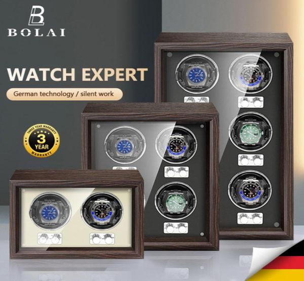 

bolai brand luxury wood watch winder highend 2 4 slot automatic watches box with mabuchi motor watch cabinet clock storage box 223597726, Black;blue