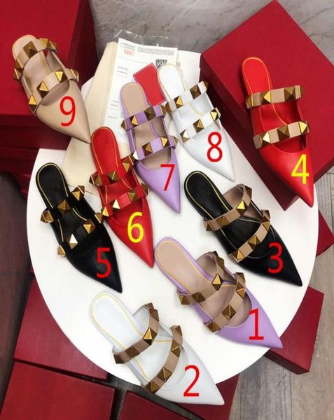 womens baotou slippers fashion spring and summer new low heel cowhide pointed sandals solid color decorative rivet buc1463189, Black
womens baotou slippers fashion spring and summer new low heel cowhide pointed sandals solid color decorative rivet buc1463189, Black