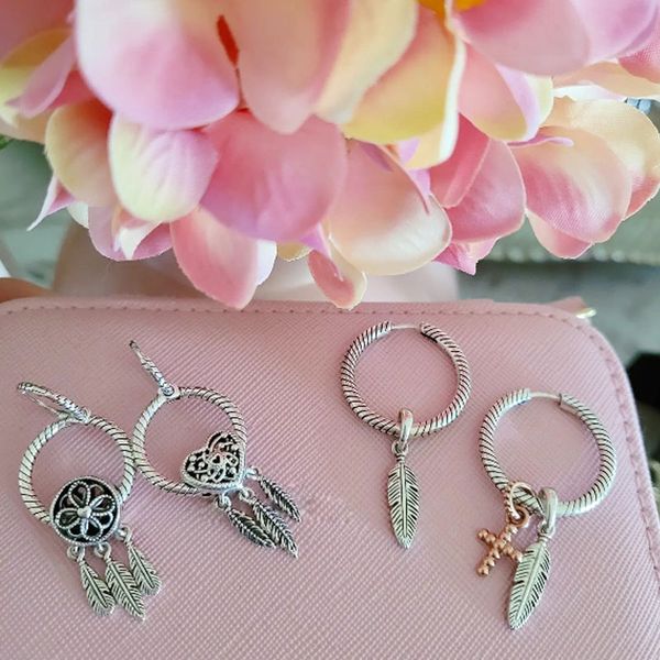 925 sterling silver stud earring pendientes charm hoop earrings for women fit pandora charms heart-shaped feather diy jewelry making gifts, Golden;silver
925 sterling silver stud earring pendientes charm hoop earrings for women fit pandora charms heart-shaped feather diy jewelry making gifts, Golden;silver