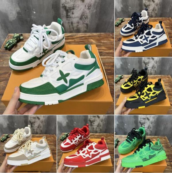 

Skate Sneakers Designer Trainer Sneaker Casual Runner Shoe Outdor Leather Flower Ruuing Fashion Classic Women Men Shoes Size 35-45, Color5