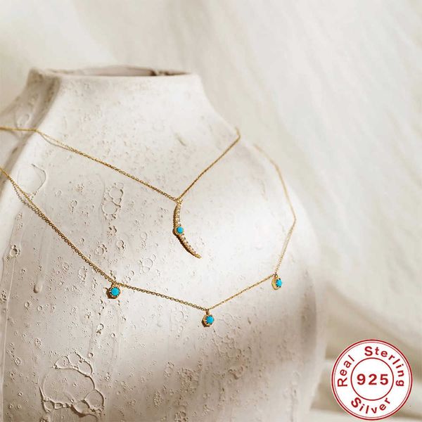 jewelry pendant necklace s925 sterling silver selling ins style turquoise collarbone chain geometric moon, Black
jewelry pendant necklace s925 sterling silver selling ins style turquoise collarbone chain geometric moon, Black