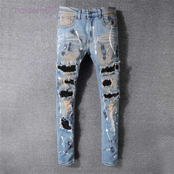 20ss mens designer jeans distressed ripped biker slim fit motorcycle denim for men fashion jean mans pants pour hommes #523, Blue
20ss mens designer jeans distressed ripped biker slim fit motorcycle denim for men fashion jean mans pants pour hommes #523, Blue