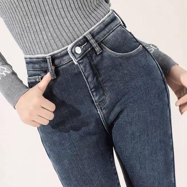 jeans xpqbb autumn winter skinny fleece jeans women high waist thick warm plush pencil pants woman stretch slim fit denim trousers, Blue
jeans xpqbb autumn winter skinny fleece jeans women high waist thick warm plush pencil pants woman stretch slim fit denim trousers, Blue