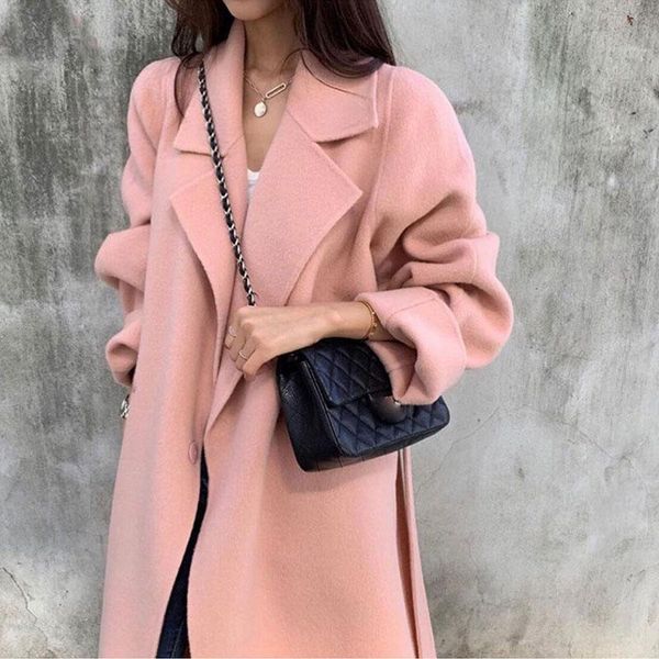 fur 2023 autumn winter woolen coat female midlong loose new korean temperament women's fashion casual outerwear wool coats pink, Black
fur 2023 autumn winter woolen coat female midlong loose new korean temperament women's fashion casual outerwear wool coats pink, Black