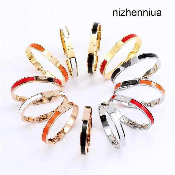 fashion design bangle 8mm titanium bracelets for woman luxury designer jewelry h letter bangles enamel classic gift lover size 17cm 3o3y, Black
fashion design bangle 8mm titanium bracelets for woman luxury designer jewelry h letter bangles enamel classic gift lover size 17cm 3o3y, Black