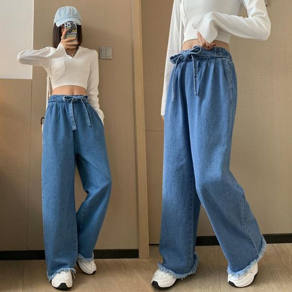 jeans jeans women's 2022 spring and autumn new high waist bandage is thin and versatile straight tube wide leg pants size 230 jin, Blue
jeans jeans women's 2022 spring and autumn new high waist bandage is thin and versatile straight tube wide leg pants size 230 jin, Blue