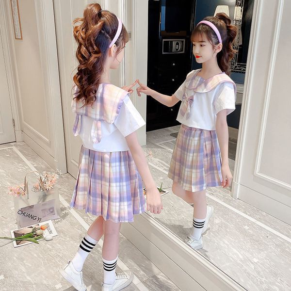 clothing sets summer children's jk uniform suit for girls student dress college style short sleeve plaid skirt twopiece set 230519, White
clothing sets summer children's jk uniform suit for girls student dress college style short sleeve plaid skirt twopiece set 230519, White