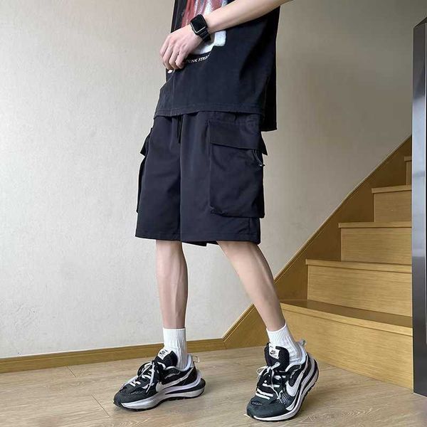 men's shorts high street cec large pocket work shorts american pippy and handsome brand loose wide leg casual capris, White;black
men's shorts high street cec large pocket work shorts american pippy and handsome brand loose wide leg casual capris, White;black