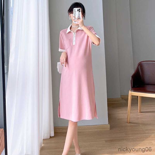 maternity skirt summer style contrast color polo collar casual t-shirt dress pregnancy loose plus size dress summer new r230519, White
maternity skirt summer style contrast color polo collar casual t-shirt dress pregnancy loose plus size dress summer new r230519, White