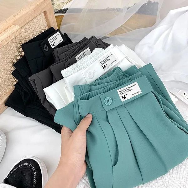 capris rimocy spring summer wide leg pants women 2022 solid color high waist suit pants woman korean style pocket loose trousers mujer, Black;white
capris rimocy spring summer wide leg pants women 2022 solid color high waist suit pants woman korean style pocket loose trousers mujer, Black;white