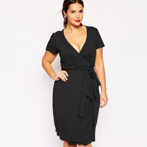 plus size dresses size v-neck elegant summer wrap dress short sleeve sashes work office large black midi party 7xl 8xl 230518
plus size dresses size v-neck elegant summer wrap dress short sleeve sashes work office large black midi party 7xl 8xl 230518
