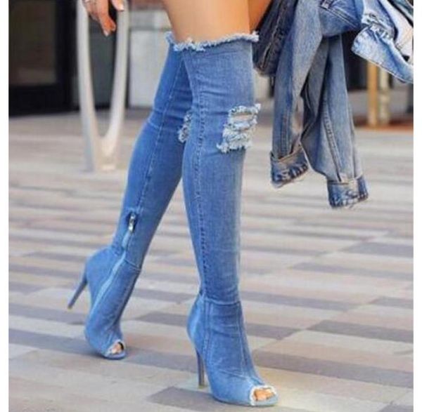 2017 women boots summer autumn peep toe over the knee boots quality high elastic jeans fashion boots high heels plus size1917216, Black
2017 women boots summer autumn peep toe over the knee boots quality high elastic jeans fashion boots high heels plus size1917216, Black