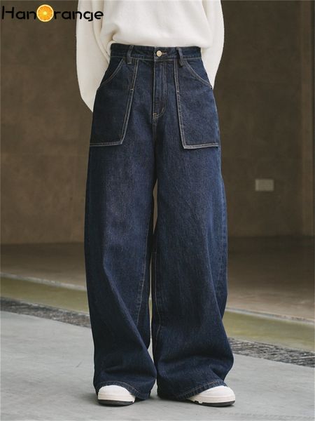 women's jeans hanorange winter simple loose-leaf large patch pocket jeans women loose wide leg denim pants stiff casual trousers female, Blue
women's jeans hanorange winter simple loose-leaf large patch pocket jeans women loose wide leg denim pants stiff casual trousers female, Blue