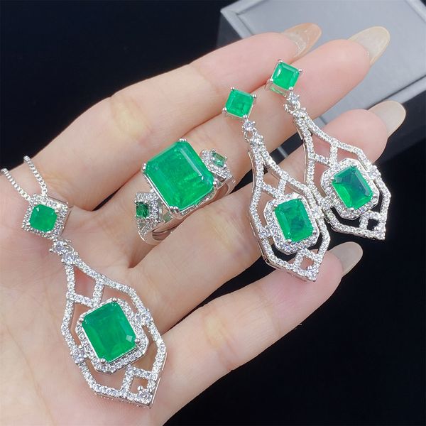 lab emerald diamond jewelry set 925 sterling silver engagement wedding rings earrings necklace for women promise jewelry, Slivery;golden
lab emerald diamond jewelry set 925 sterling silver engagement wedding rings earrings necklace for women promise jewelry, Slivery;golden