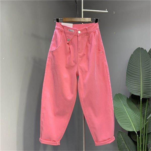 women's jeans casual cute color high waisted baggy jeans women spring pocket loose ankle-tied harem denim pants korean hip hop streetwe, Blue
women's jeans casual cute color high waisted baggy jeans women spring pocket loose ankle-tied harem denim pants korean hip hop streetwe, Blue