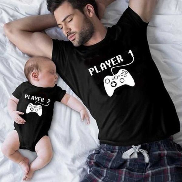 family outfits player 1 player 2 match family clothing father mother children's t-shirt father boy player shirt family appearance cloth, Blue
family outfits player 1 player 2 match family clothing father mother children's t-shirt father boy player shirt family appearance cloth, Blue