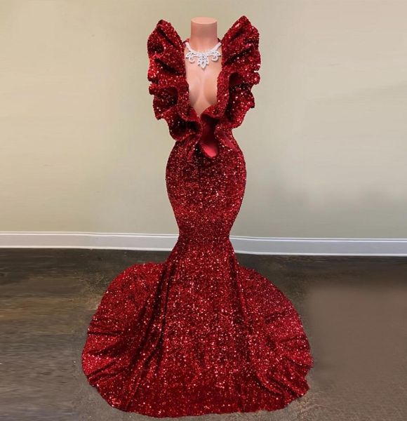 long sparkly prom dresses 2021 deep vneck evening gowns mermaid ruffles burgundy sequin african black girls prom dresses party go8607191, Black;red
long sparkly prom dresses 2021 deep vneck evening gowns mermaid ruffles burgundy sequin african black girls prom dresses party go8607191, Black;red
