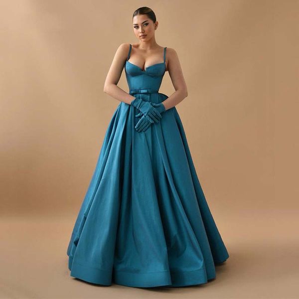 turquoise spaghetti strap prom dresses a line puffy pleats evening gown floor length simple cocktail party dress with bow tie belt, Black
turquoise spaghetti strap prom dresses a line puffy pleats evening gown floor length simple cocktail party dress with bow tie belt, Black