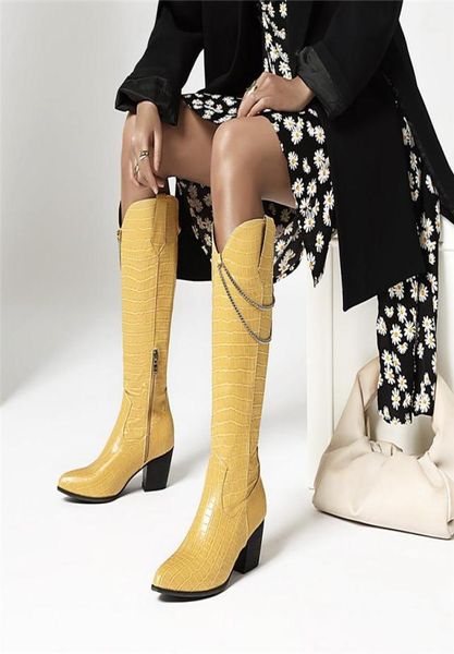 boots ymechic fashion yellow white black embossed pu leather western cowboy block high heel long knee ladies shoes winter4775970
boots ymechic fashion yellow white black embossed pu leather western cowboy block high heel long knee ladies shoes winter4775970