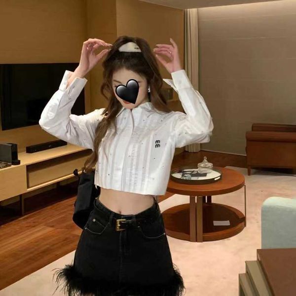 2023 spring/summer new product cardigan shirt white diamond heavy industry short slim long sleeve shirt female
2023 spring/summer new product cardigan shirt white diamond heavy industry short slim long sleeve shirt female